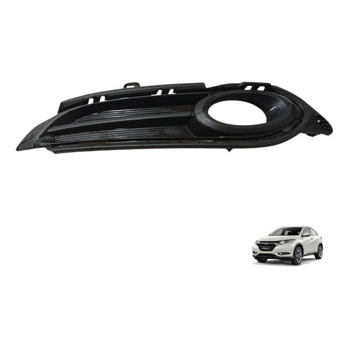 Moldura Grade Farol Milha Direita Honda Hrv 2018 2019 2021 Preto Direito