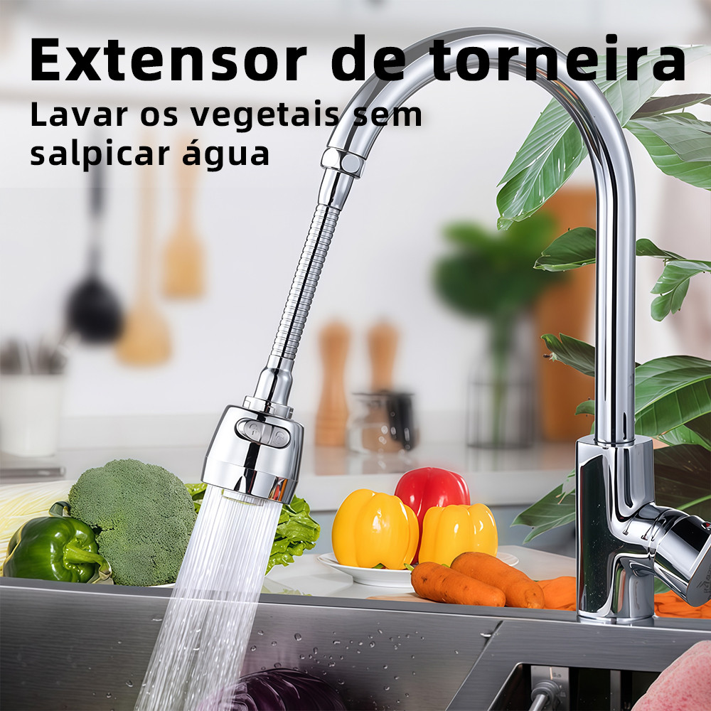 Extensor de torneira rotação de 360 graus extensor giratório universal arejador de aço inoxidável para cozinha