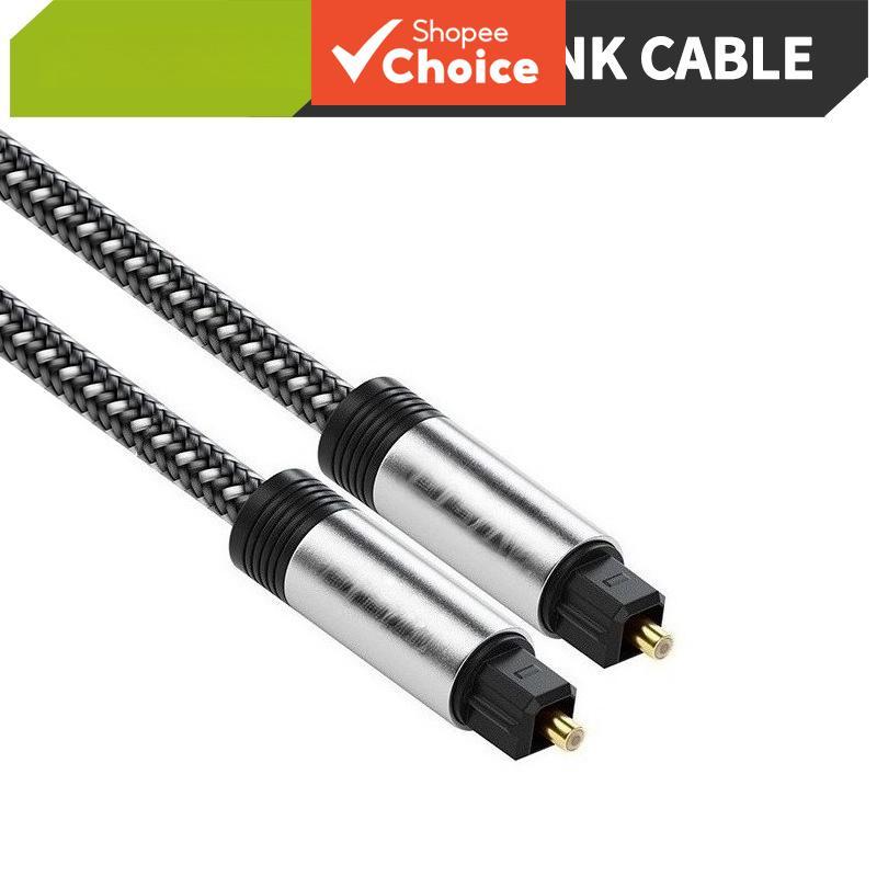Banhado A Ouro 24K Infinito 2m Cabo Óptico De Áudio Digital SPDIF Fibra Óptica Dolby 7.1 Toslink Soundbar Alta Fidelidad