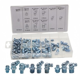 Kit 110 Pinos Graxeiros Automotivos Reto 45° 90° – Conjunto Universal de Lubrificação para Manutenção de Máquinas e Veíc