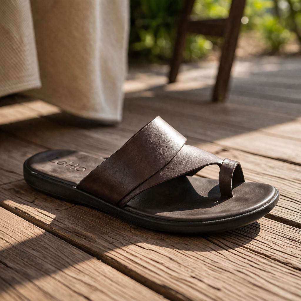 Chinelo Sandália Masculina 100% Couro Legitimo Casual Confortável