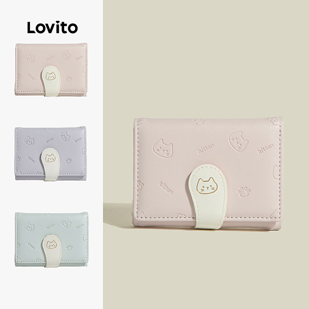 Lovito Carteira Casual Corderosa Macaron para Mulheres LFA113017 em Oferta na Shopee