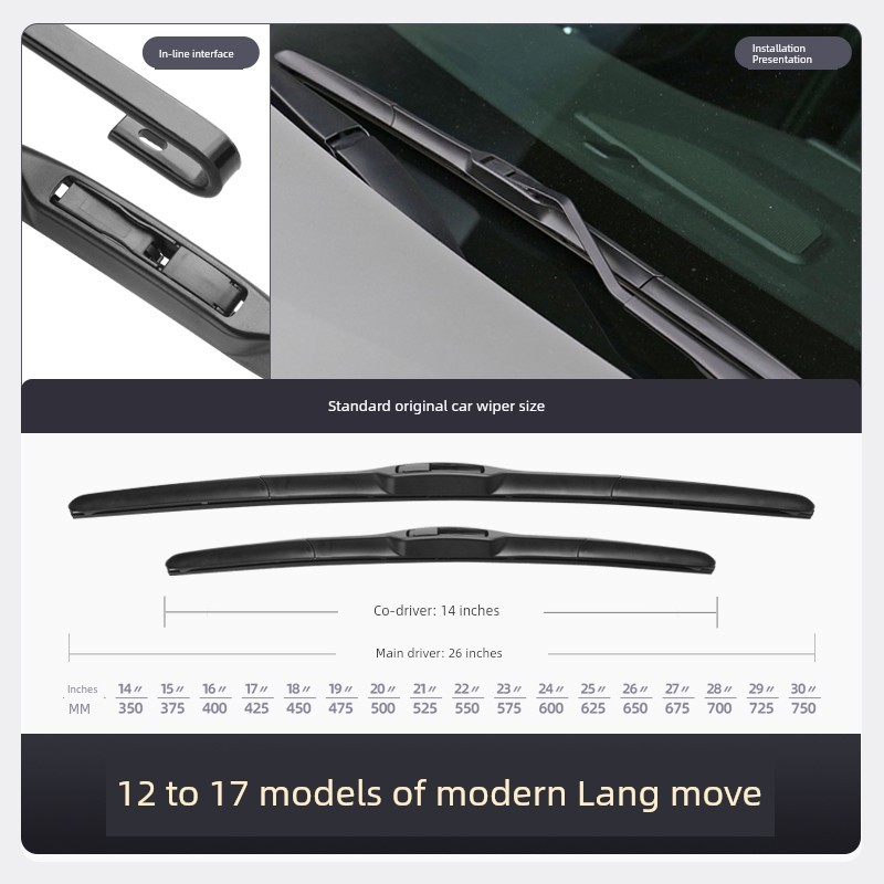 Limpador de carro com tira de borracha Langdong 2016