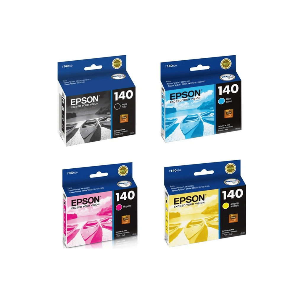 Cartucho de Tinta Epson T140 kit 4 cores Preto, Magenta, Ciano, Amarelo | TX560WD T42WD TX620FWD