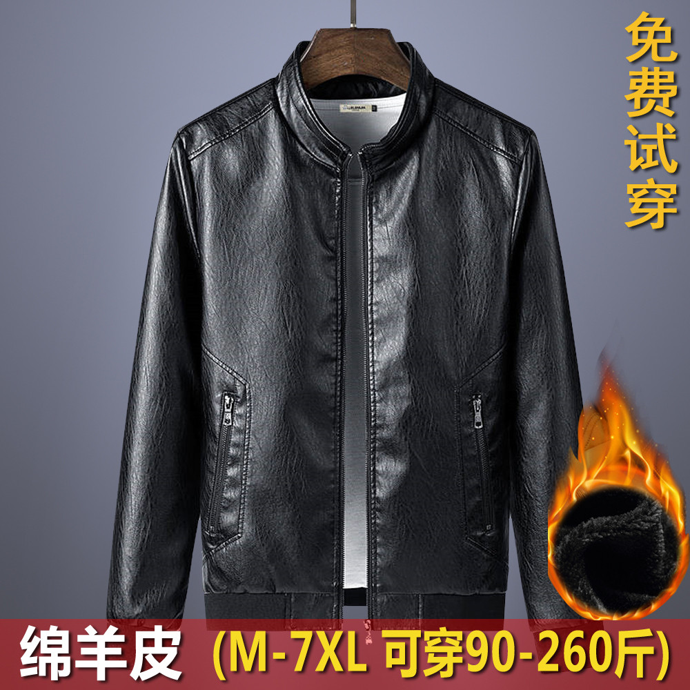 Marca roupas masculinas roupas de couro genuíno na moda outono inverno roupas de motocicleta forro de lã jaqueta primeir