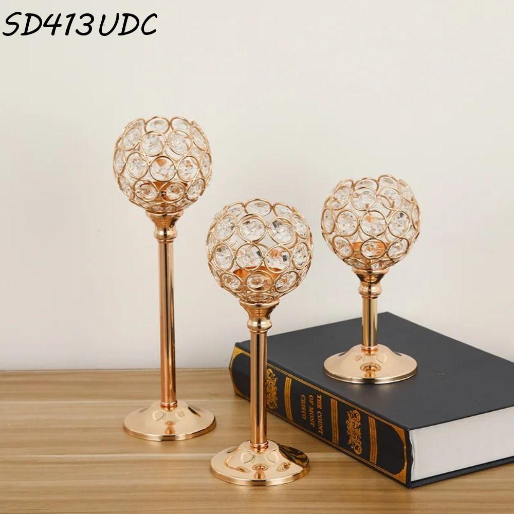Castiçais De Tigela De Cristal Dourado SUNDANCE , Mini Castiçal Criativo , Candelabros Artesanais Românticos