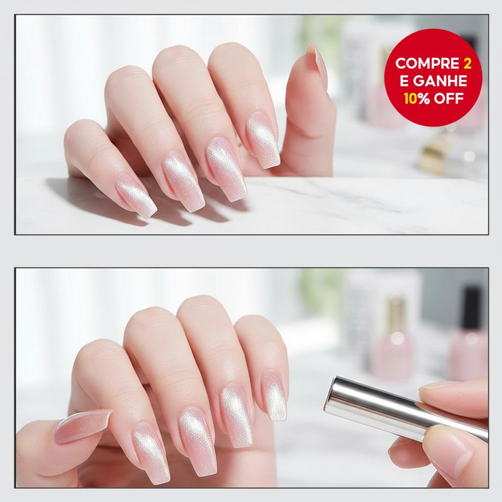  XEIJAYI 1 peça conjunto de canetas magnéticas para nail art, design 3D de olho de gato, imã de dupla ponta, esmalte em