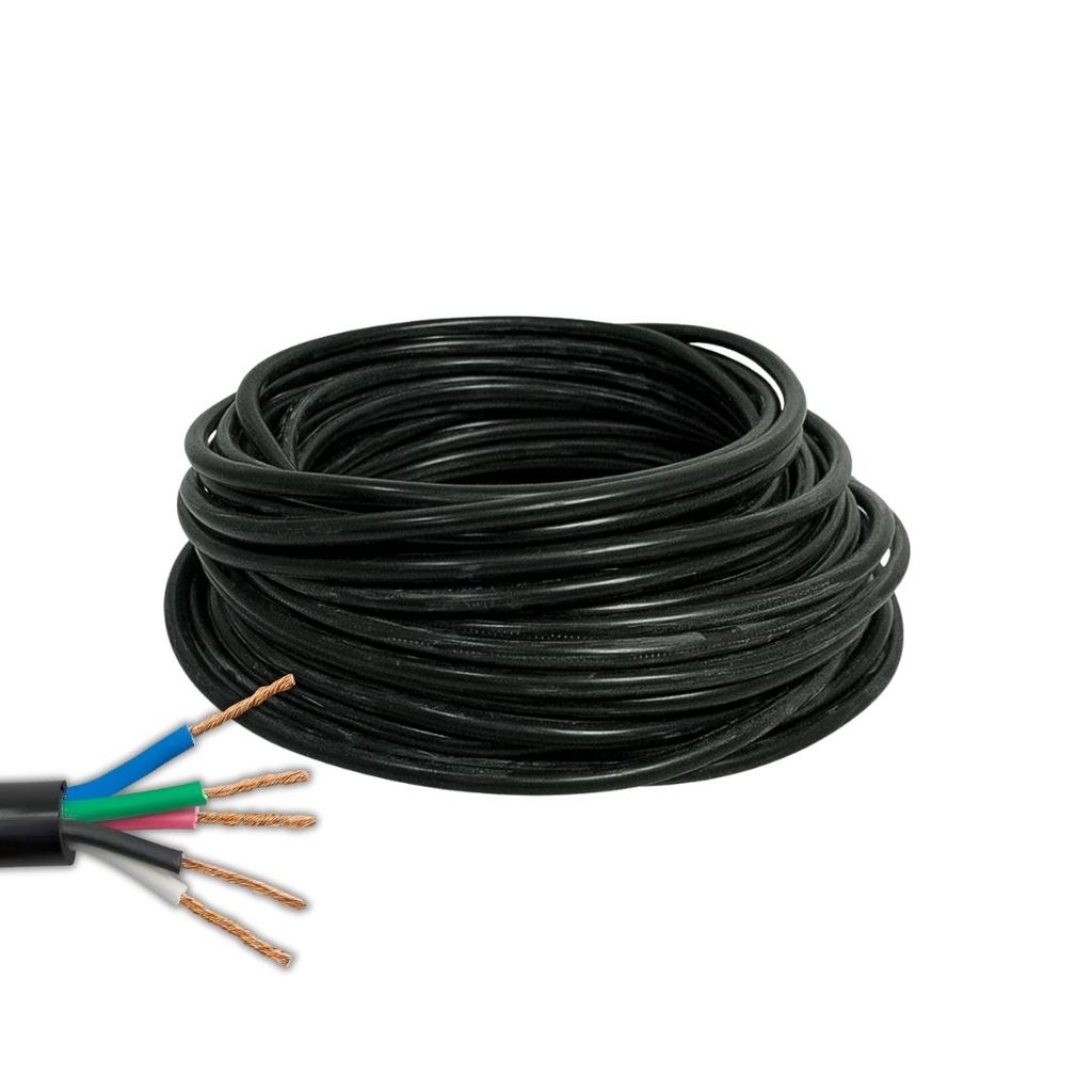 Cabo Flexível Pp Extensão 5x1,5mm Rolo 15 Metros Preto 127/220v