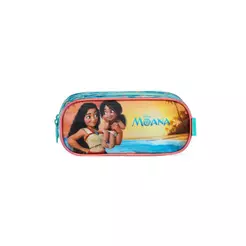 Estojo Escolar Feminino 3 Compartimentos Moana Azul