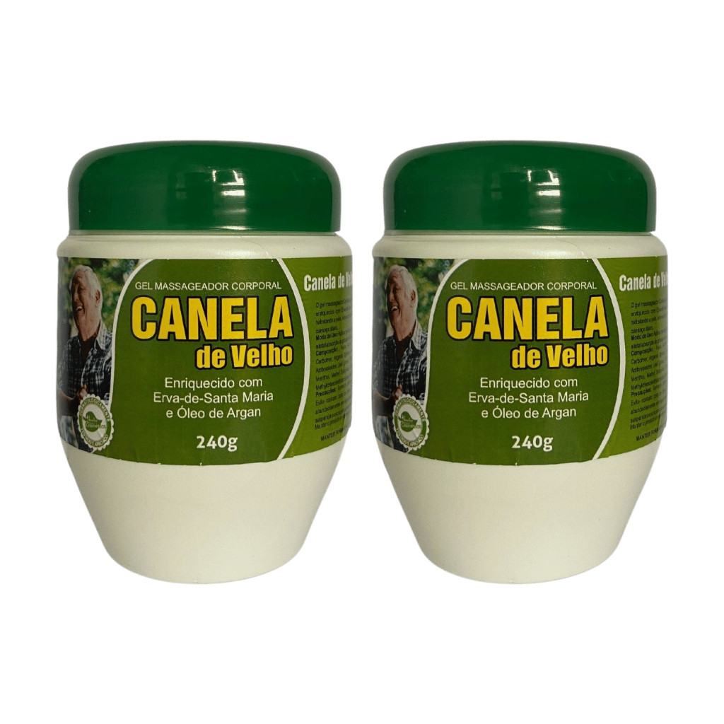 Kit 2 - Gel Massageador Canela de Velho 240g - Aroeira Cosmética - Erva-Santa-Maria e Óleo de Argan