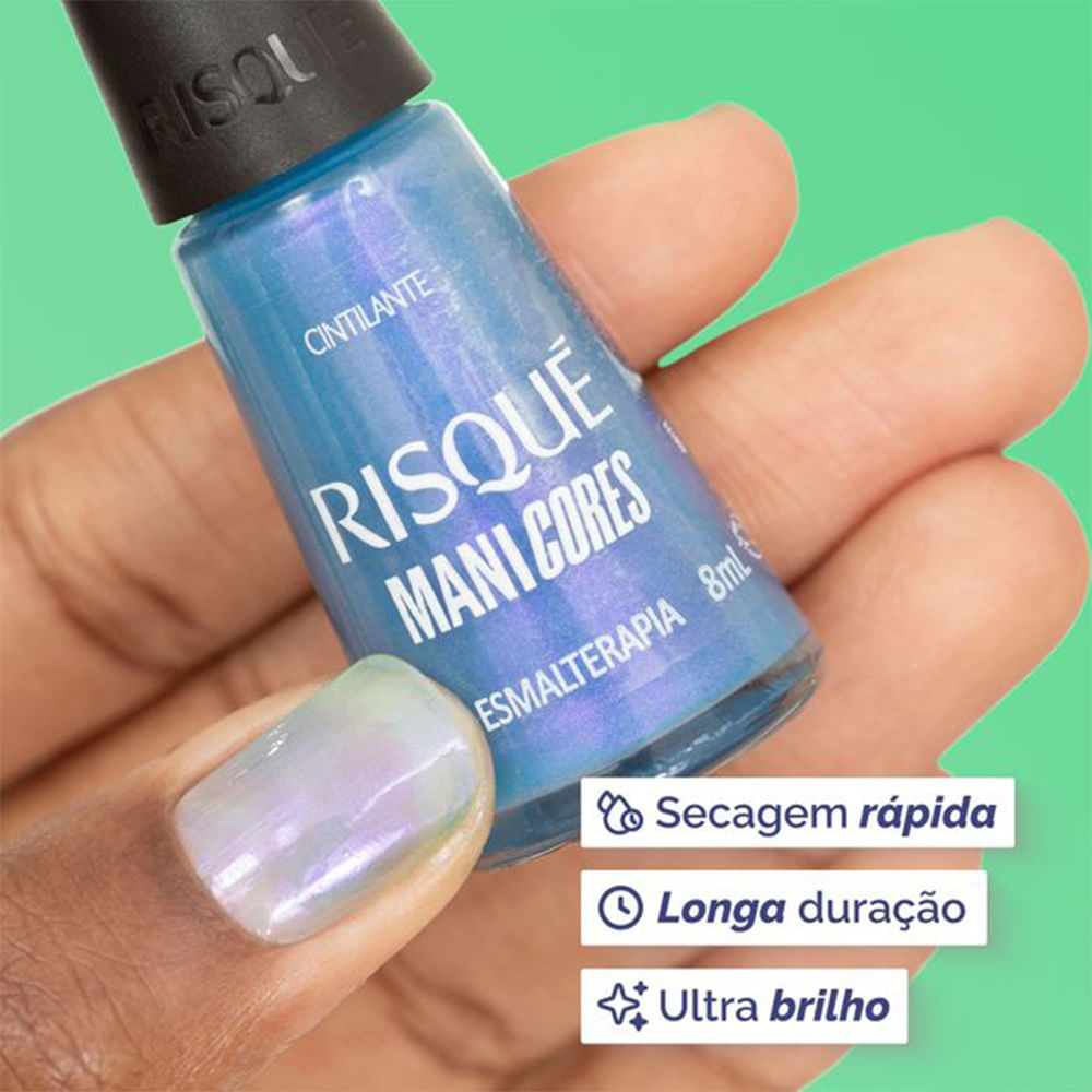 Detalhes do Esmalte Risqué ManiCores Esmalterapia Cintilante 8ml