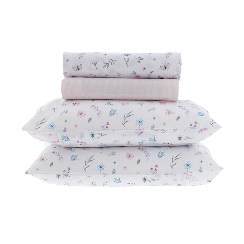 Jogo De Cama 180 Fios New Innovi Kacyumara Mariposy em Oferta na Shopee