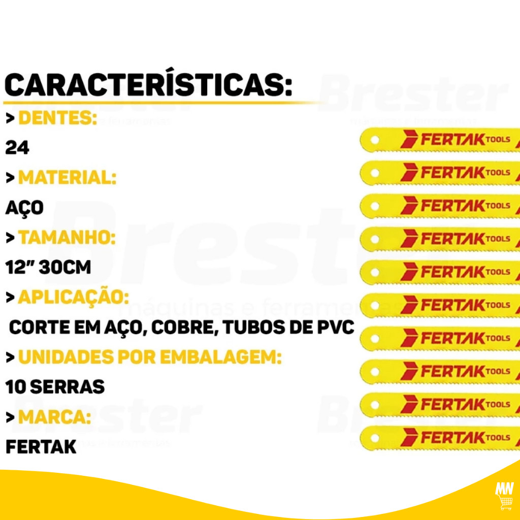 Kit 10 Lâminas Flexíveis 24 Dentes P/ Arco De Serra Manual Profissional Madeira Metal 300 mm