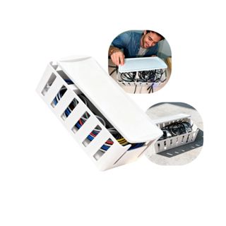 Caixa Com Ventilação Organizadora De Cabos e Tomadas Com Tampa Esconde Fios Ideal Para Escritório, Home Office e Sala em Oferta na Shopee