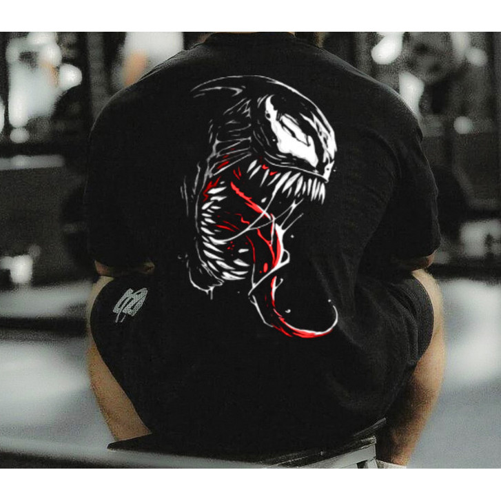 2026 Camiseta Oversized "Venom Fit" Estampas Variadas Academia Algodão
