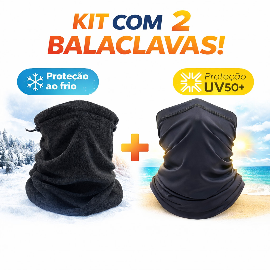Kit 2 Bandana Gola Balaclava Uv50 Frio Tatica Inverno Tube Neck em Oferta na Shopee