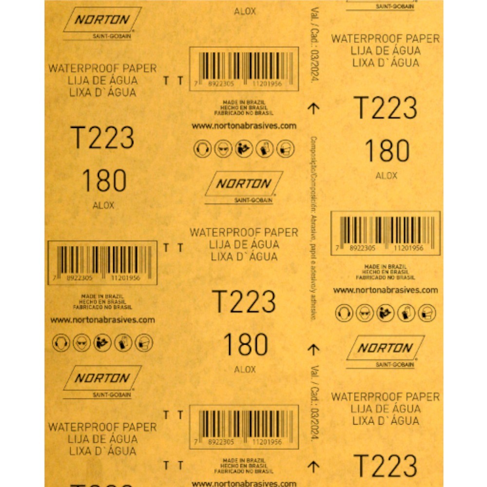 Detalhes do Folha de lixa D'água 225 x 275 mm - T223 - Norton