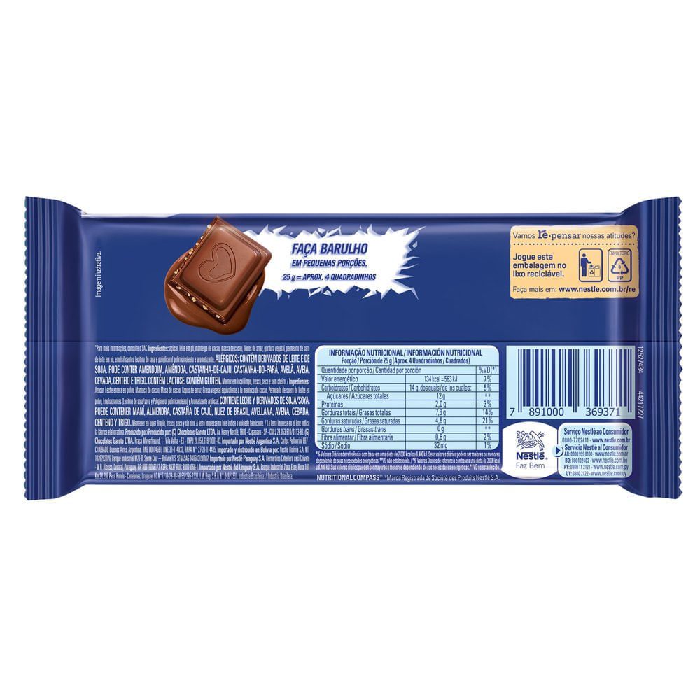 Detalhes do Chocolate Nestlé Crunch 80g