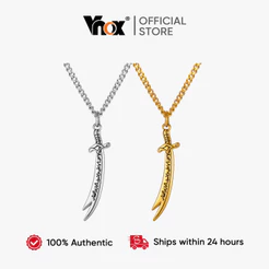 Vnox Zulfar Espada Pingente Colar Para Homem , Corrente De Aço Inoxidável Árabe Talismã Islâmico Muçulmano Jóias Present