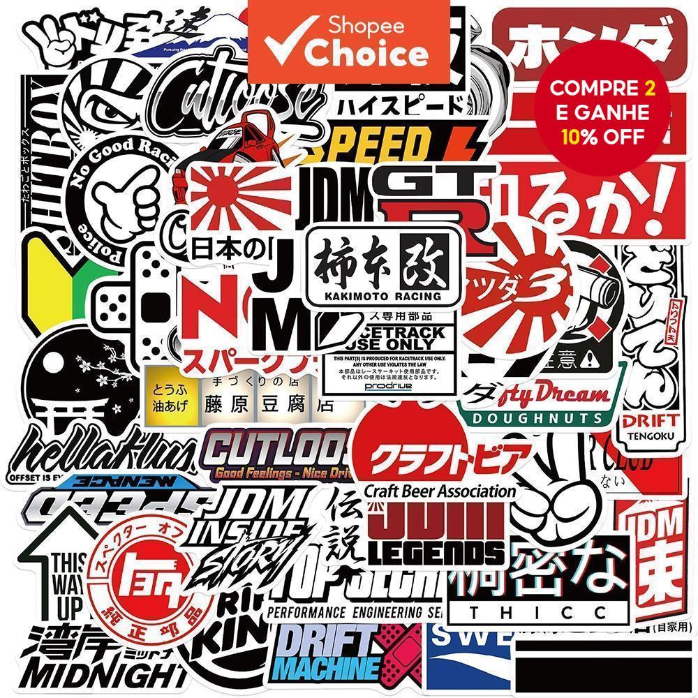 JDM Adesivos De Rua Japoneses 50 Peças Fofos À Prova D'água Adesivo Para Laptop em Oferta na Shopee