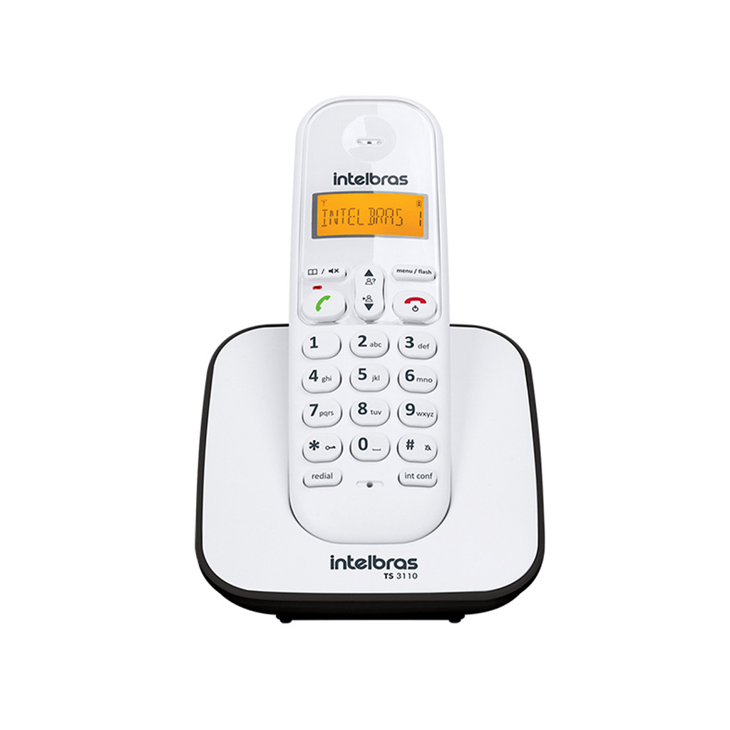 Telefone sem Fio TS 3110 Branco com Preto Intelbras em Oferta na Shopee