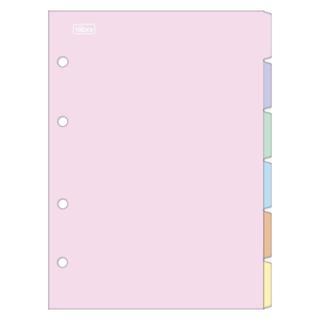 Kit Com 6 Divisórias Para Caderno Argolado COLEGIAL Tons Pasteis - Tilibra em Oferta na Shopee