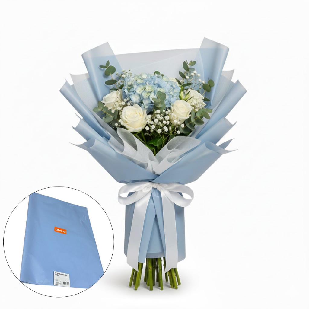 Kit Poli Sujinho Celofane Decorativo Azul Claro Mate 49x69cm Para Embalar em Oferta na Shopee