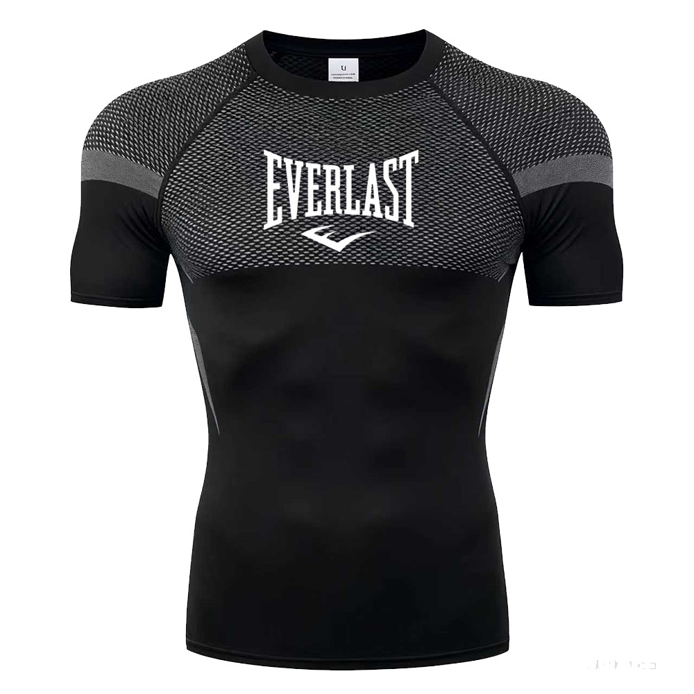 2025 Nova Venda Quente Boxe Esportes Camiseta Masculina Verão Apertado Respirável Secagem Rápida Topo