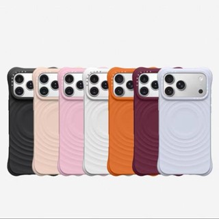CaseTifg Mulberry Color Soft Liquid Silicone Gel Ripple Capa De Carregamento Magnético Para IPhone17 Air 16 15 14 13 Pro em Oferta na Shopee