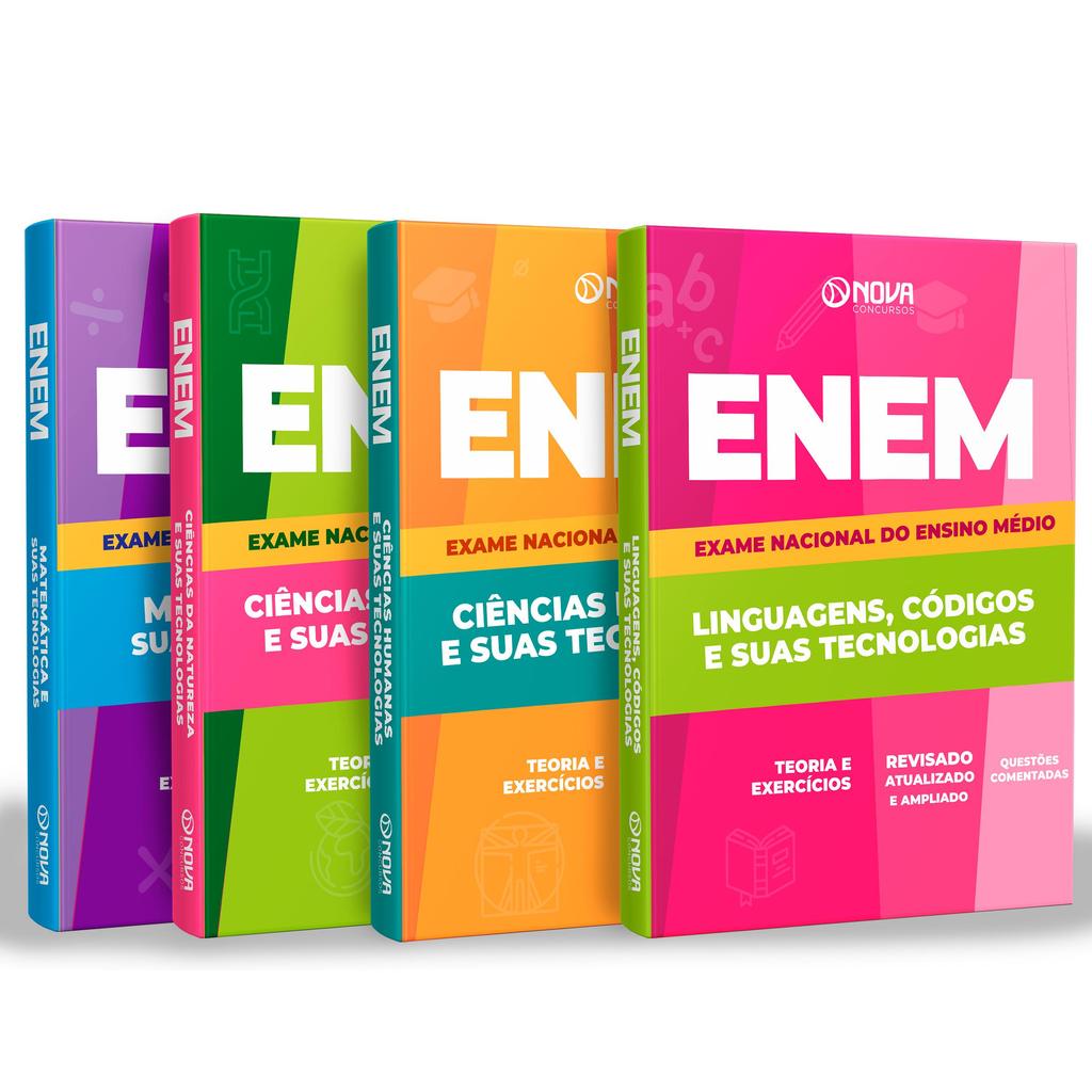 Imagem Kit 4 Apostilas ENEM 2026 Atualizada Teoria e Questões