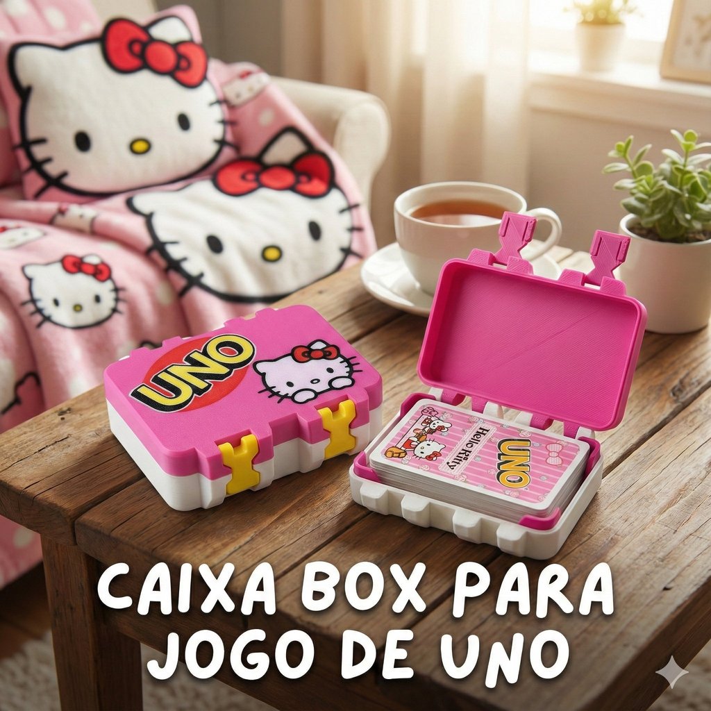 UNO Hello Kitty Card Game Porta Carta Organizador de Carta Caixa Personalisada