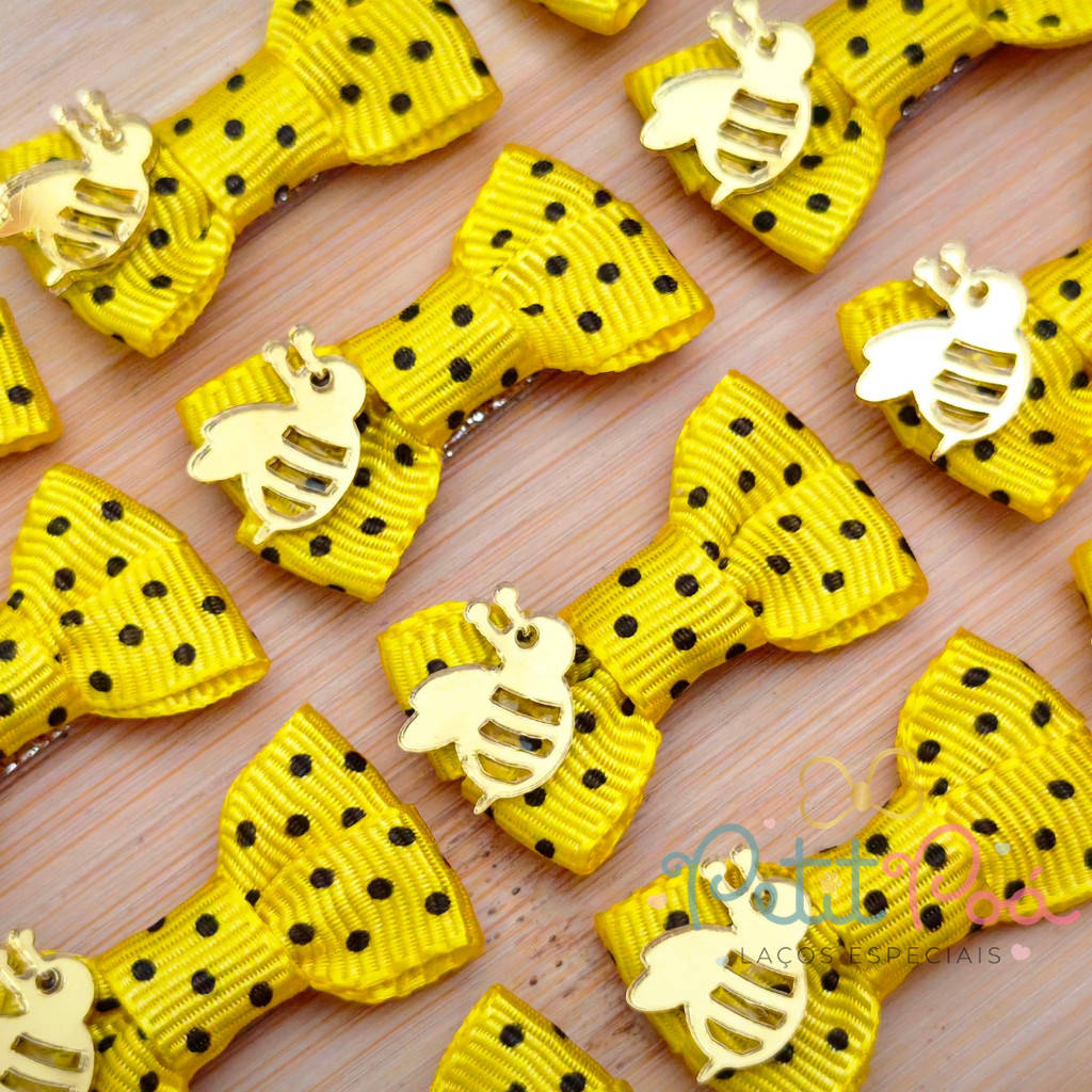 ADESIVO PET LAÇO ABELHINHA LUXO - BANHO E TOSA (12 UNIDADES)