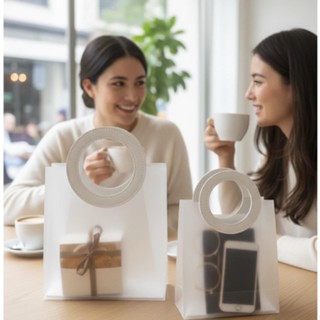 Kit Sacola  Bolsa Transparente Reforçada Alça de Couro Redonda em Oferta na Shopee