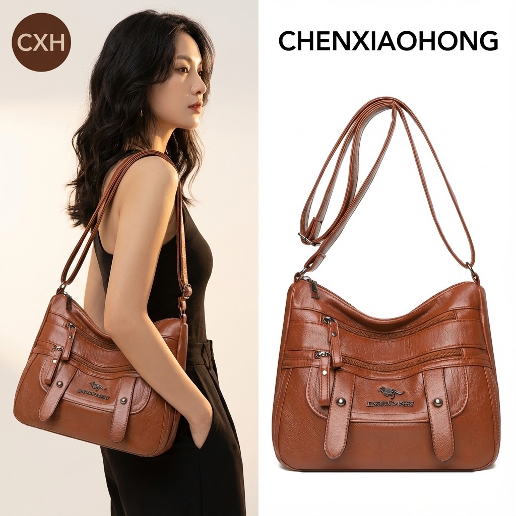 CHENXIAOHONG Bolsa feminina de couro, bolsa de ombro/transversal de grande capacidade em Oferta na Shopee