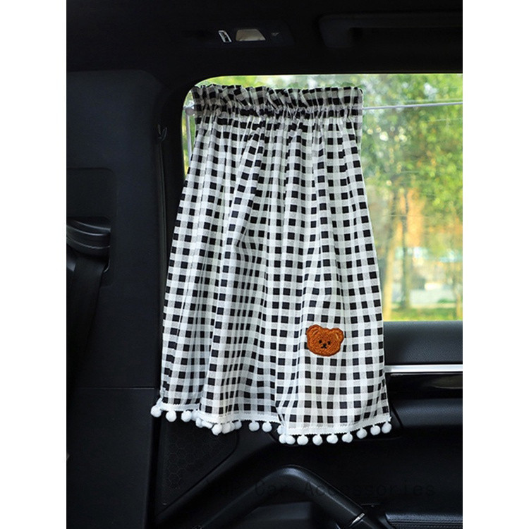 Cortinas Universais Para Proteção Solar De Carro , Urso De Desenho Animado , Janela Estilo Lateral Traseira , Pára-Brisa