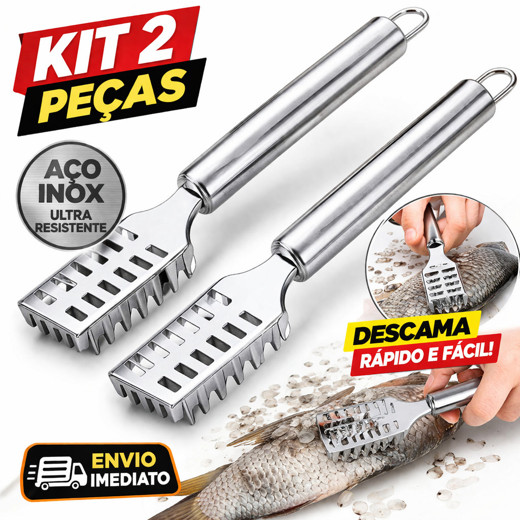 Descamador De Peixe Removedor De Escamas Escamador Inox Pesca Pronta Entrega