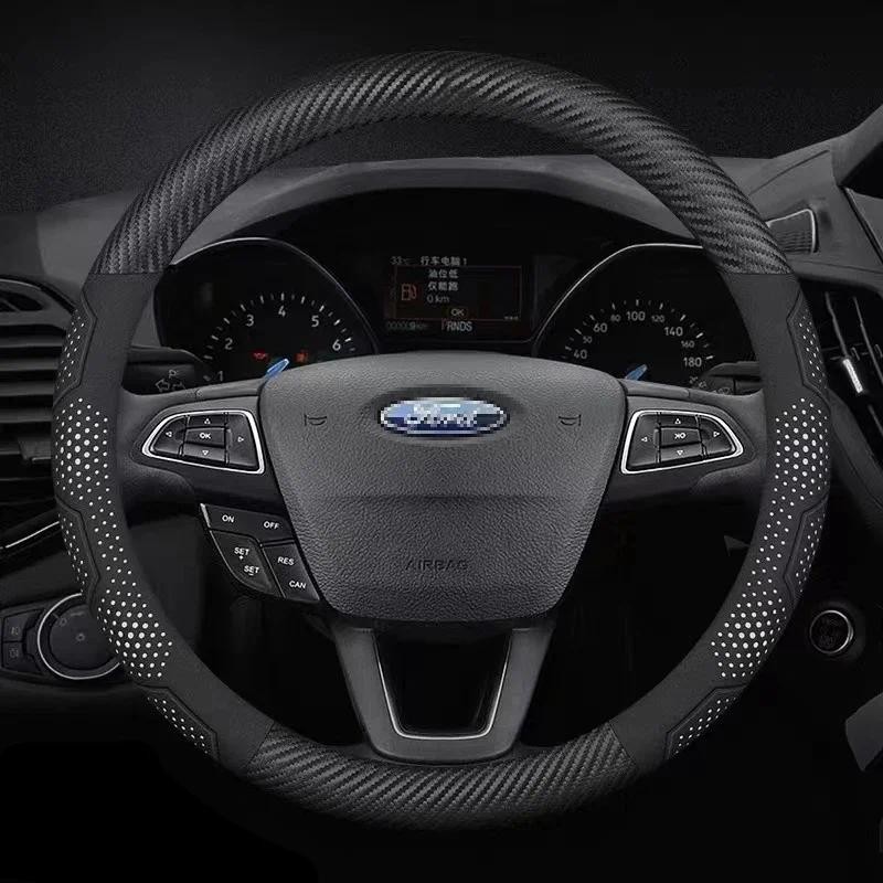 Capa De Volante Do Carro Para ST Ford Focus F150 Mondeo Fiesta Kuga Edge Ecosport Explorer Escape Fusion Ranger Taurus S