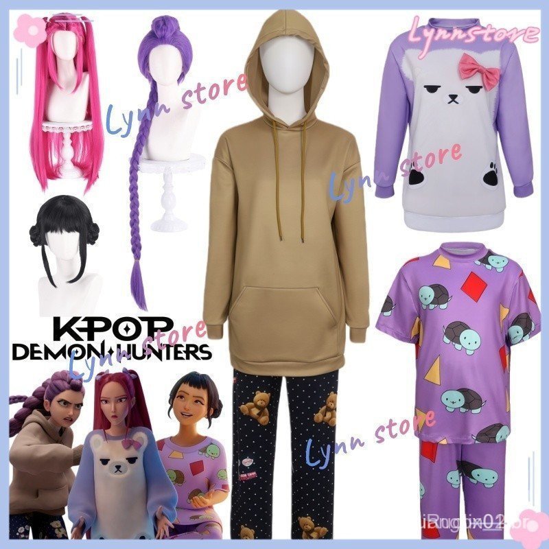 RUMI ZOEY MIRA Pijama de Cosplay KPOP Caçadores de Demônios Conjunto de Fantasia com Peruca Roupas para Festa de Carnava