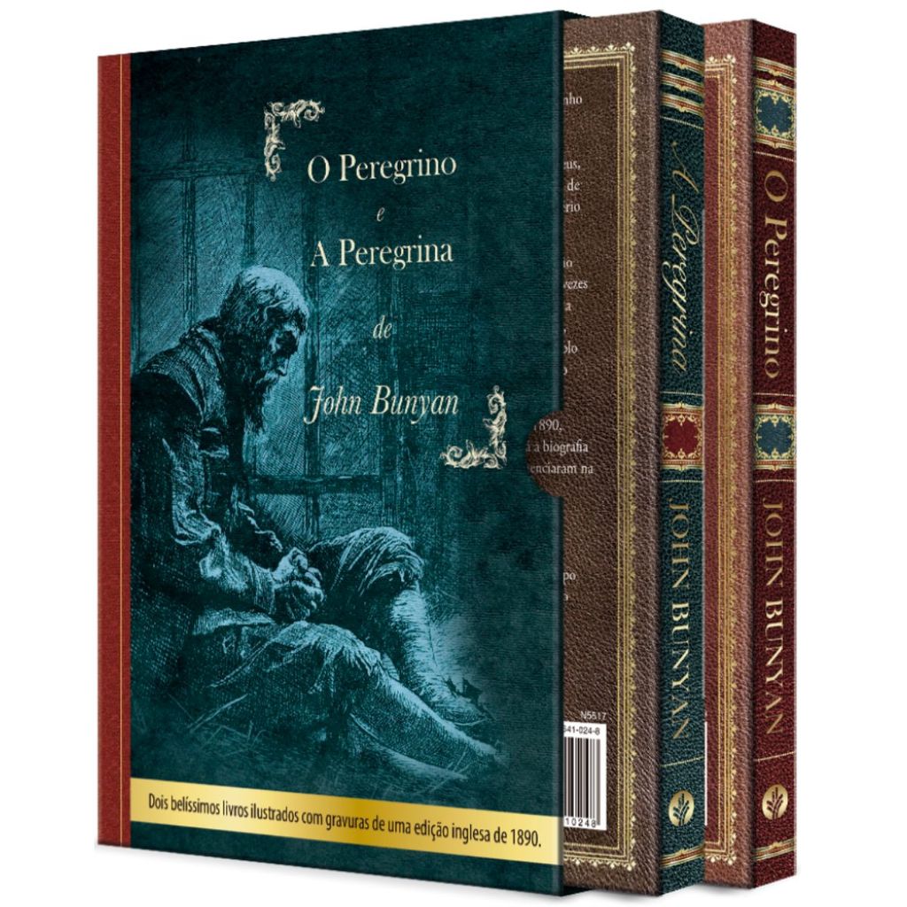 Box 2 Livros Capa Dura O Peregrino + A Peregrina | Edição Luxo | John Bunyan | Pão Diário