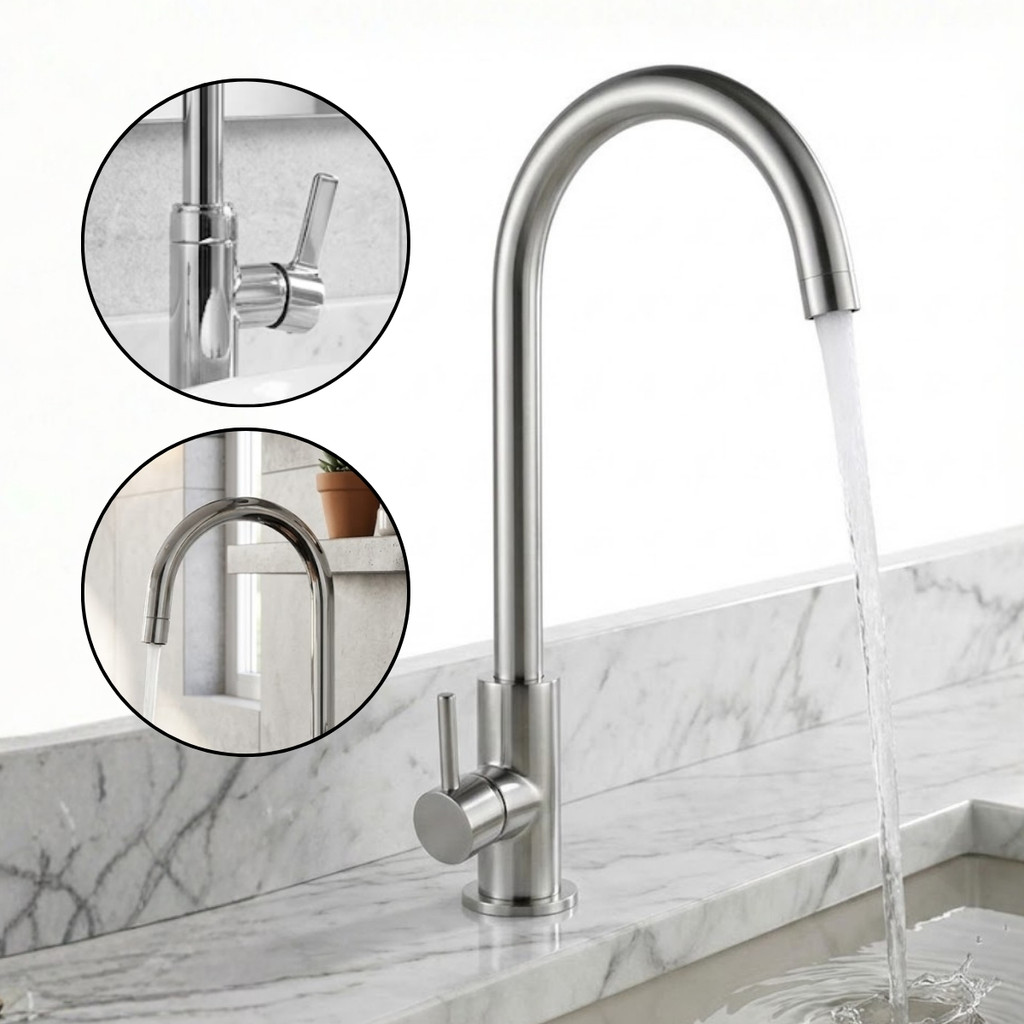 Torneira Gourmet Cozinha Bancada Giriatoria Movel 360 Bica Curva Móvel Arejador Extensível