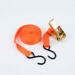 Cinta Catraca Amarração Carga 500 Kg 4,5 M 25 Mm Ganchos S Quick Release Laranja