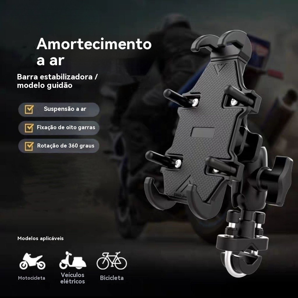 Suporte de celular para motocicleta, suporte de navegação à prova de choque para veículo elétrico, suporte de navegação 