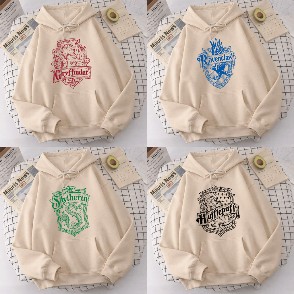Moletom Blusa de Frio Casas de Hogwarts Lufa-lufa Sonserina Grifinória Corvinal Harry Potter