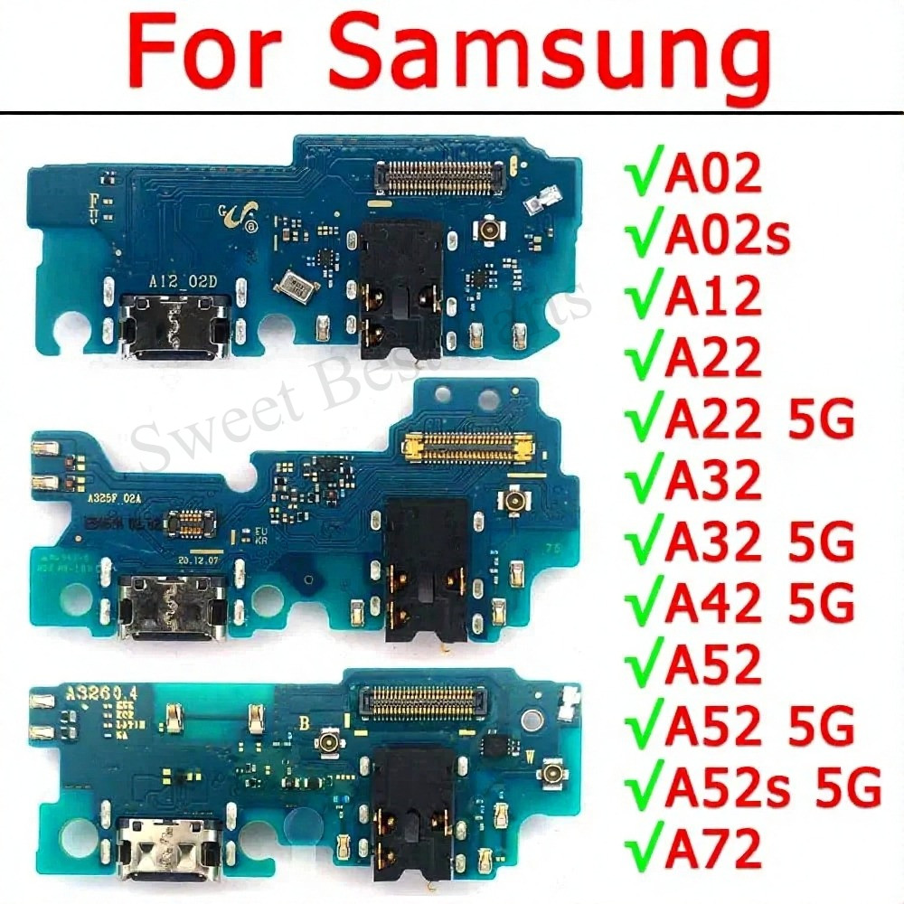 Conector Da Placa De Carga Para Samsung Galaxy A02 A02S A12 A22 A32 A42 A52 A52S 5G A72 Módulo Porta Carregamento Substi