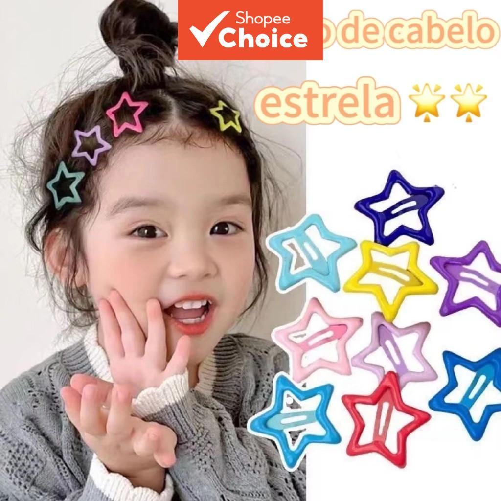 Crianças Bonito Estrela Grampo De Cabelo Acessórios Conjunto Bebê Presilhas Forma Pentágono Hairpin Para Meninas Criança