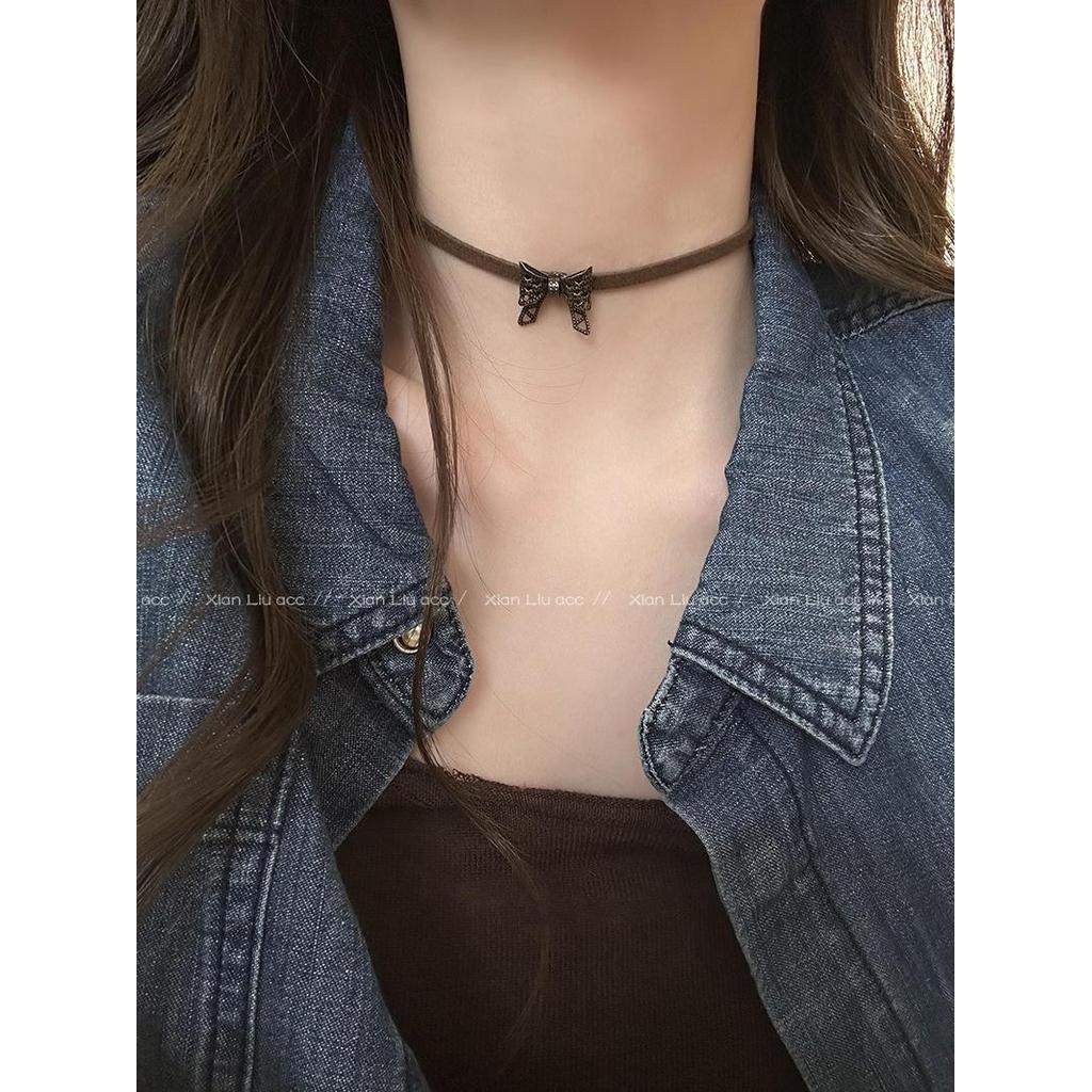 Merad Retro borboleta colar feminino 2026 novo estilo gargantilha colar clavícula corrente High-End acessórios verão
