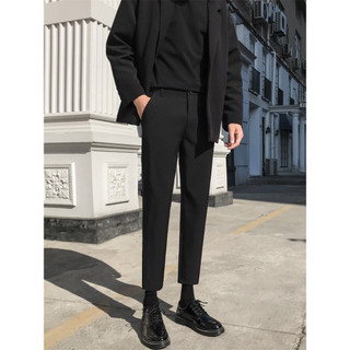 Calças retas de ajuste fino masculino Street Wear solto Casual All-Match calças pequenas homens primavera verão não-ferr