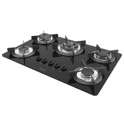 Cooktop Fogatti Safe Ferro Fundido 5 Bocas Tripla Chama GLP