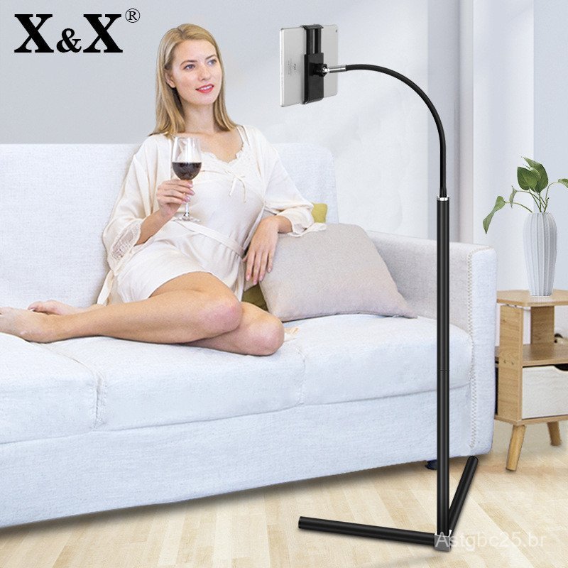 Suporte flexível para celular para assistir TV na cabeceira, suporte universal extensível para tablet, suporte de chão m