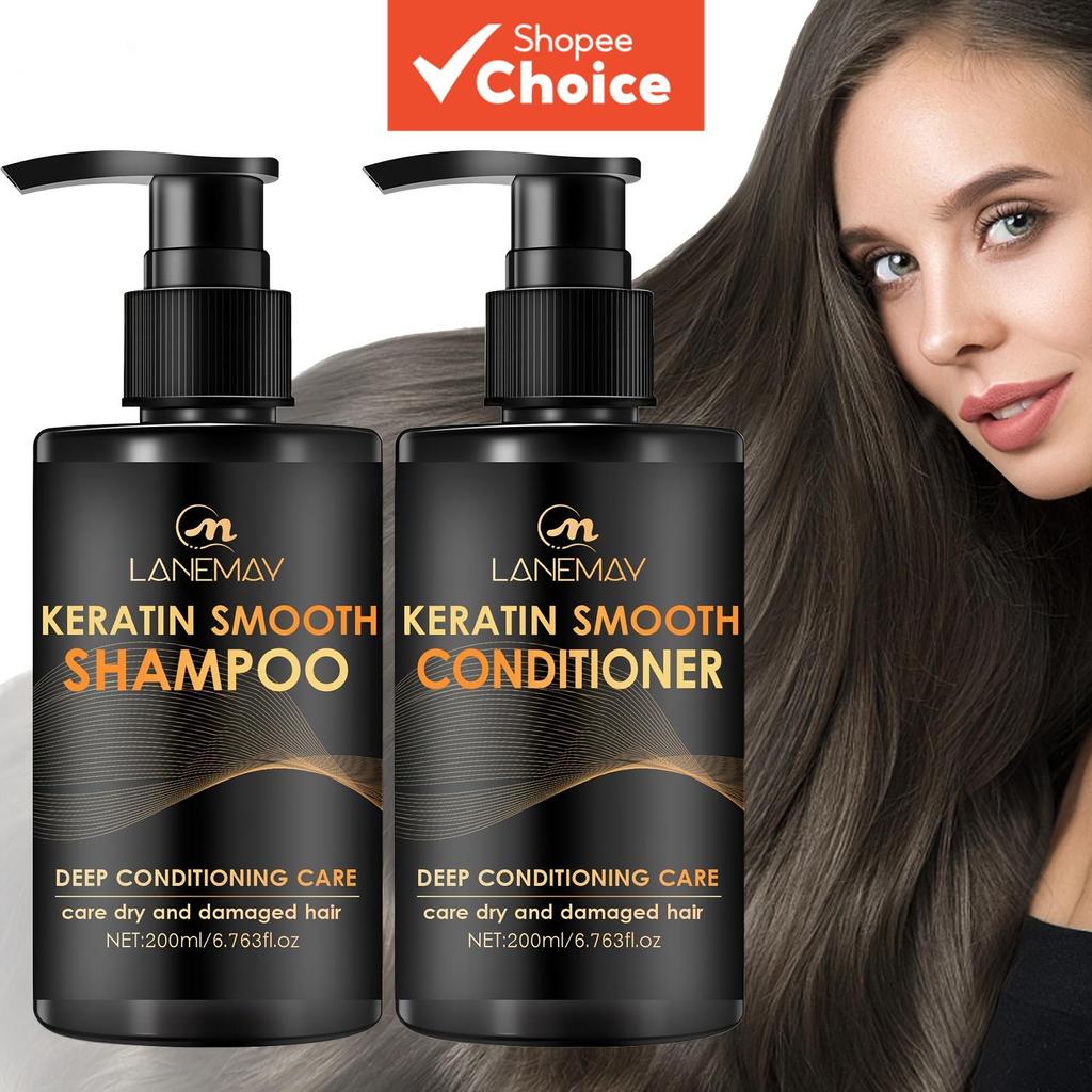 Conjunto De 2 Peças De Shampoo E Condicionador Suave De Queratina-Hidrata O Cabelo Couro Cabeludo , Fortalece , Evita Qu